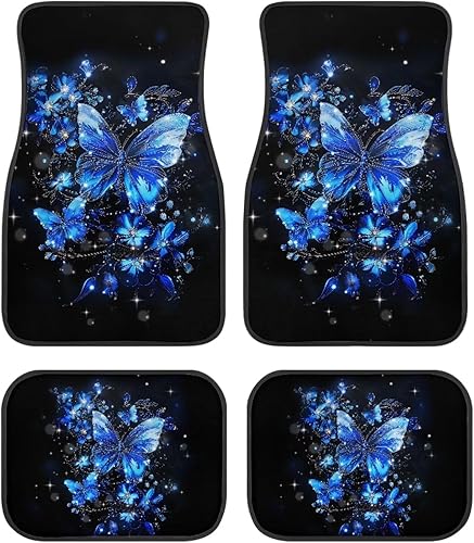 Miniatura 27 de Yewattles - Set de 4 alfombrillas para auto con estampado de rosa roja, delanteras y traseras, antideslizantes, ajuste universal para sedán