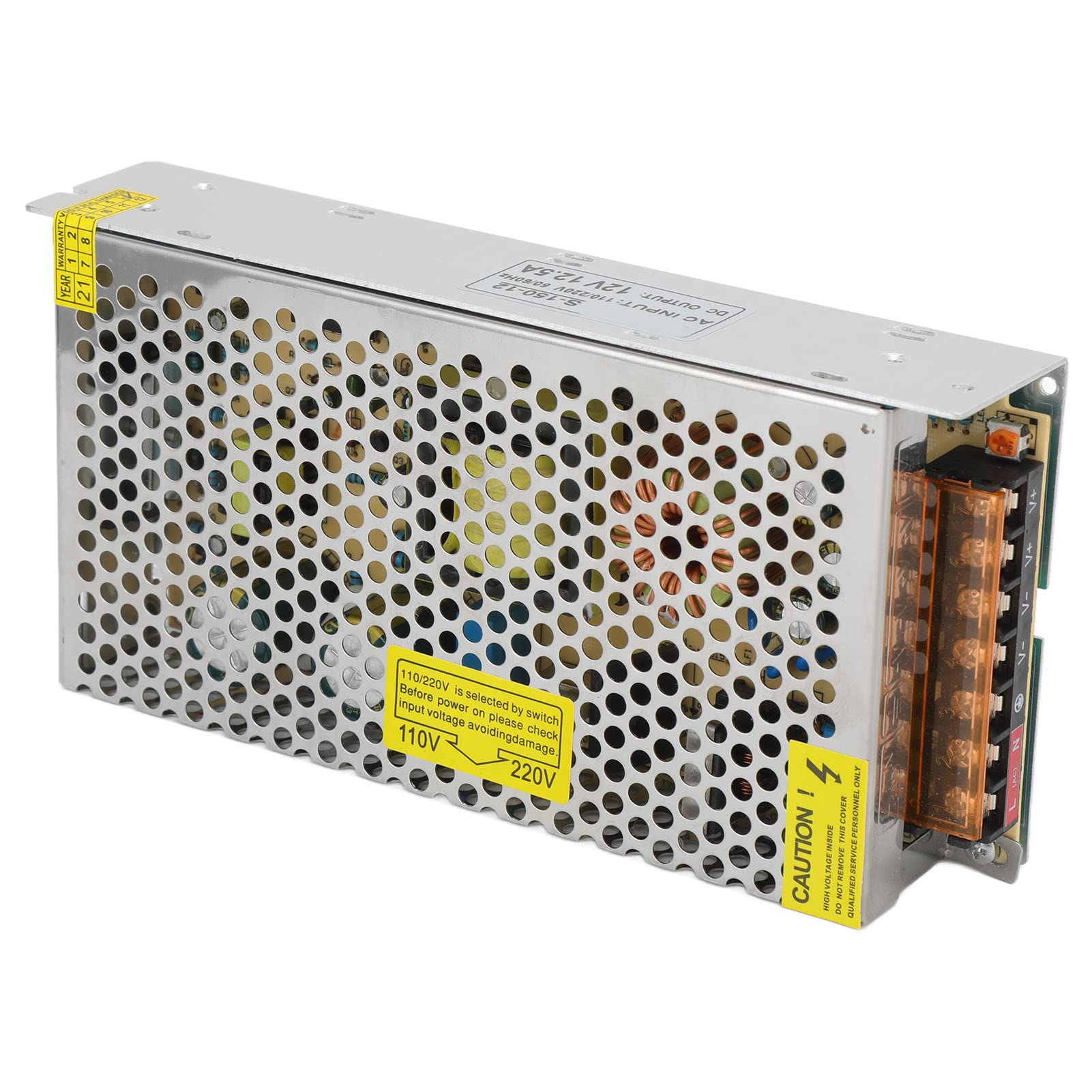 Ejoyous Alimentatore CC Trasformatore di Alimentazione in Lega di Alluminio da 110 V 220 V a 12 24 150 W con Protezione da Sovraccarico da Cortocircuito per Strisce LED Radio Computer Uso Interno