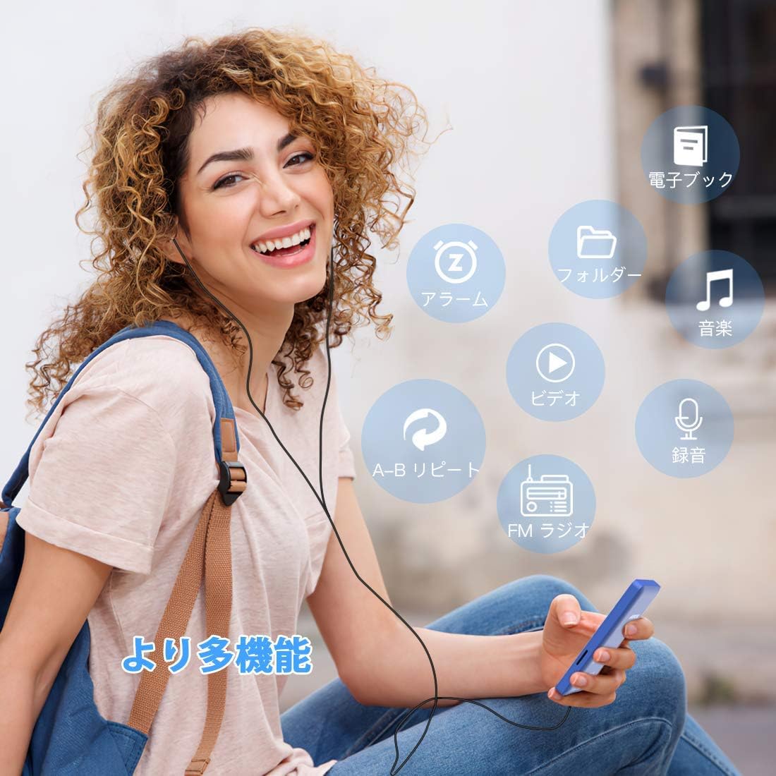 AGPTEK Latest Version 8GB & 70 Hours Playback MP3 Lossless Sound Music Player (Supports up to 64GB), Color Dark Blue