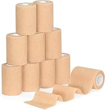 Self Adherent Cohesive Bandages 7.5cm Pet Vet Wrap (Beige) 10 Roll | Self Adhesive Bandage Athletic Football Sock Tape for Sports Elastic Pet Bandage Wrap for Dogs Horses Vet Wraps Grip Tape