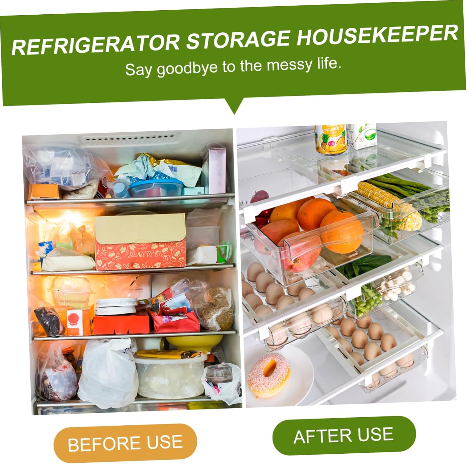 jojofuny 1pc Egg Dispenser Fridge Organizer Bin Pet Material Drawer Type Storage Box Rack Egg Storage Case Compact Holder for Fridge