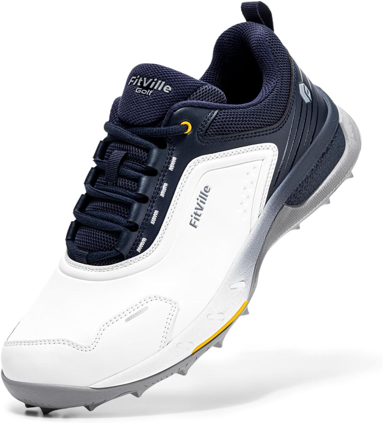 FitVille Wide Men's Spikeless Golf Shoes, Professional Water Resistant Mens Golf Shoes for Course, Outdoor | Pro-GreenEase V7