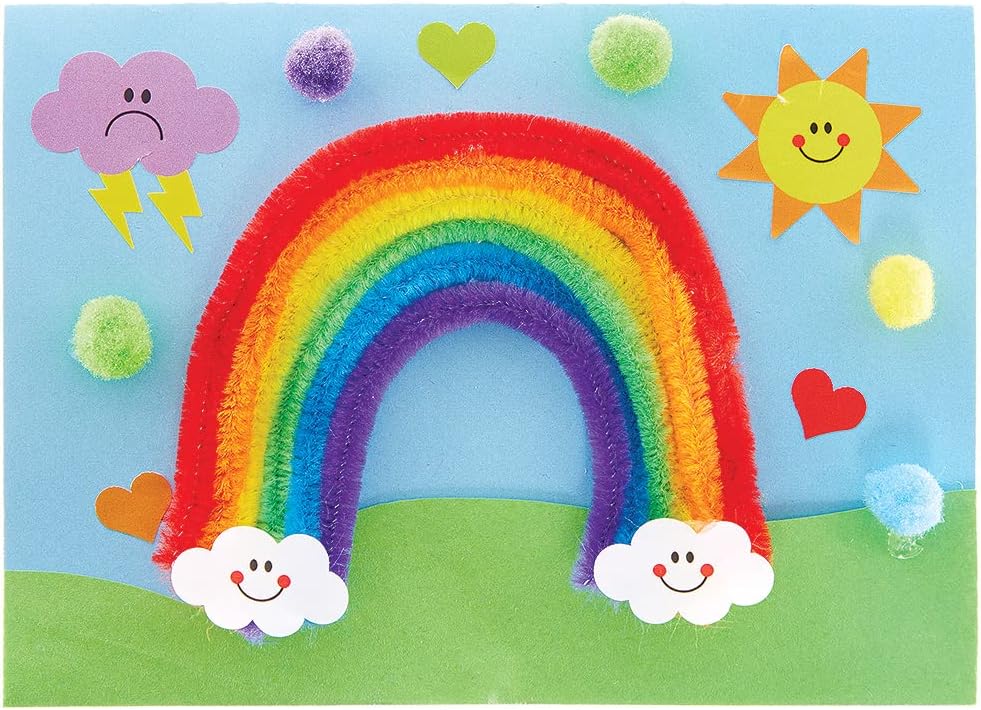 Baker Ross FX618 Rainbow Color Craft Pack Art Kit - 1 Pack, Kids Craft Supplies