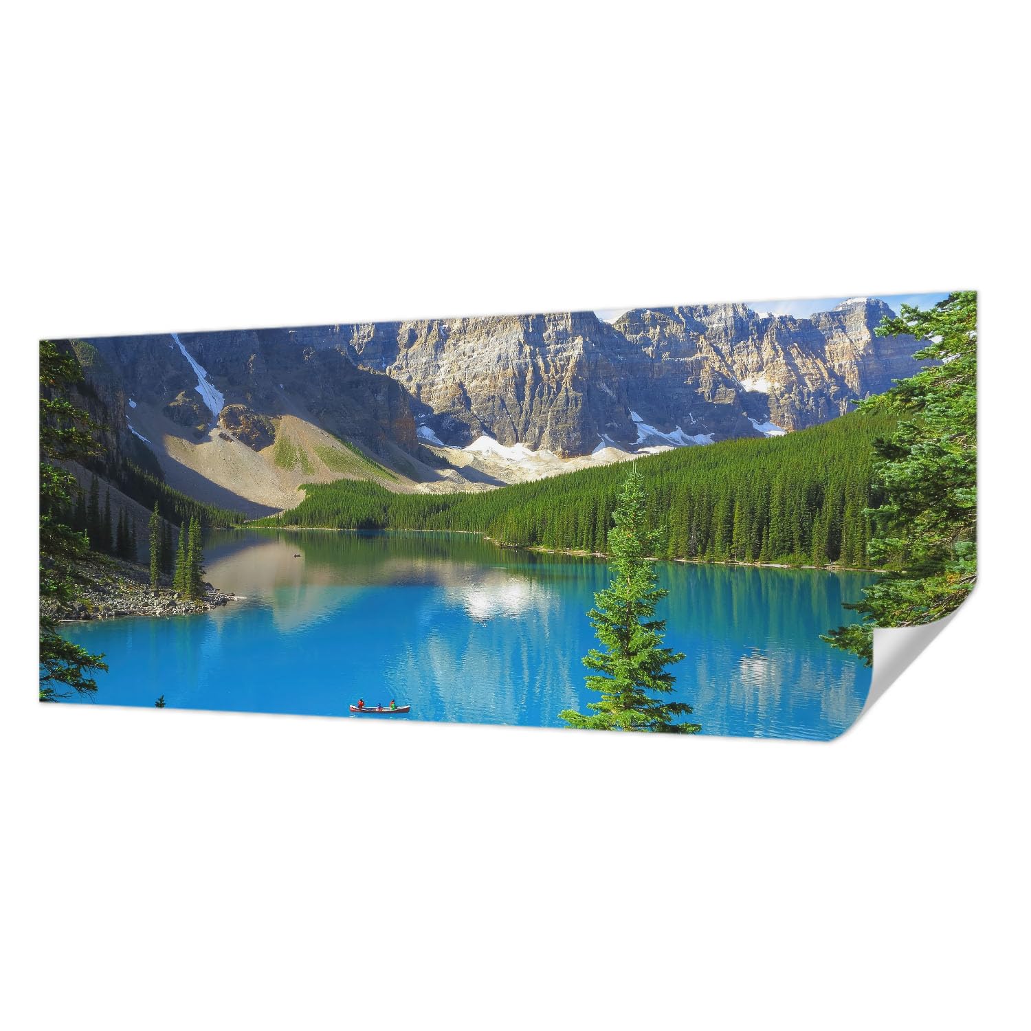 Papier peint autocollant panoramique pour creer un salon apaisant vue lac de montagne