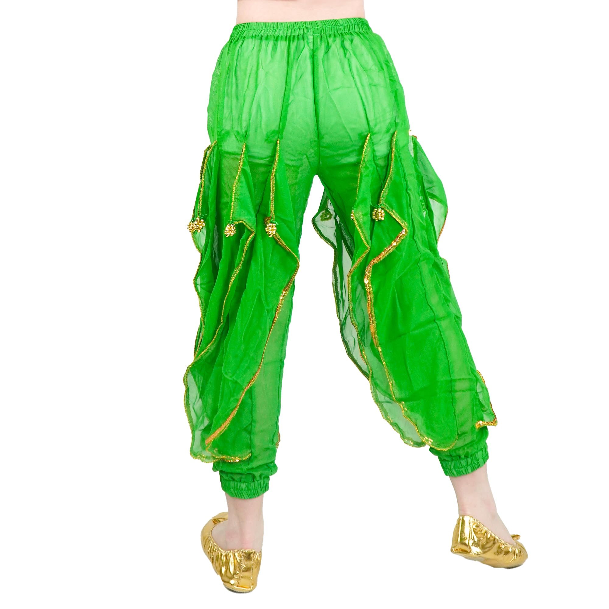 Baisdan Bambini Ragazza Harem Pantaloni Danza Del Ventre Costume India Araba Danza Tribale Ondulato Pantaloni Pantaloni
