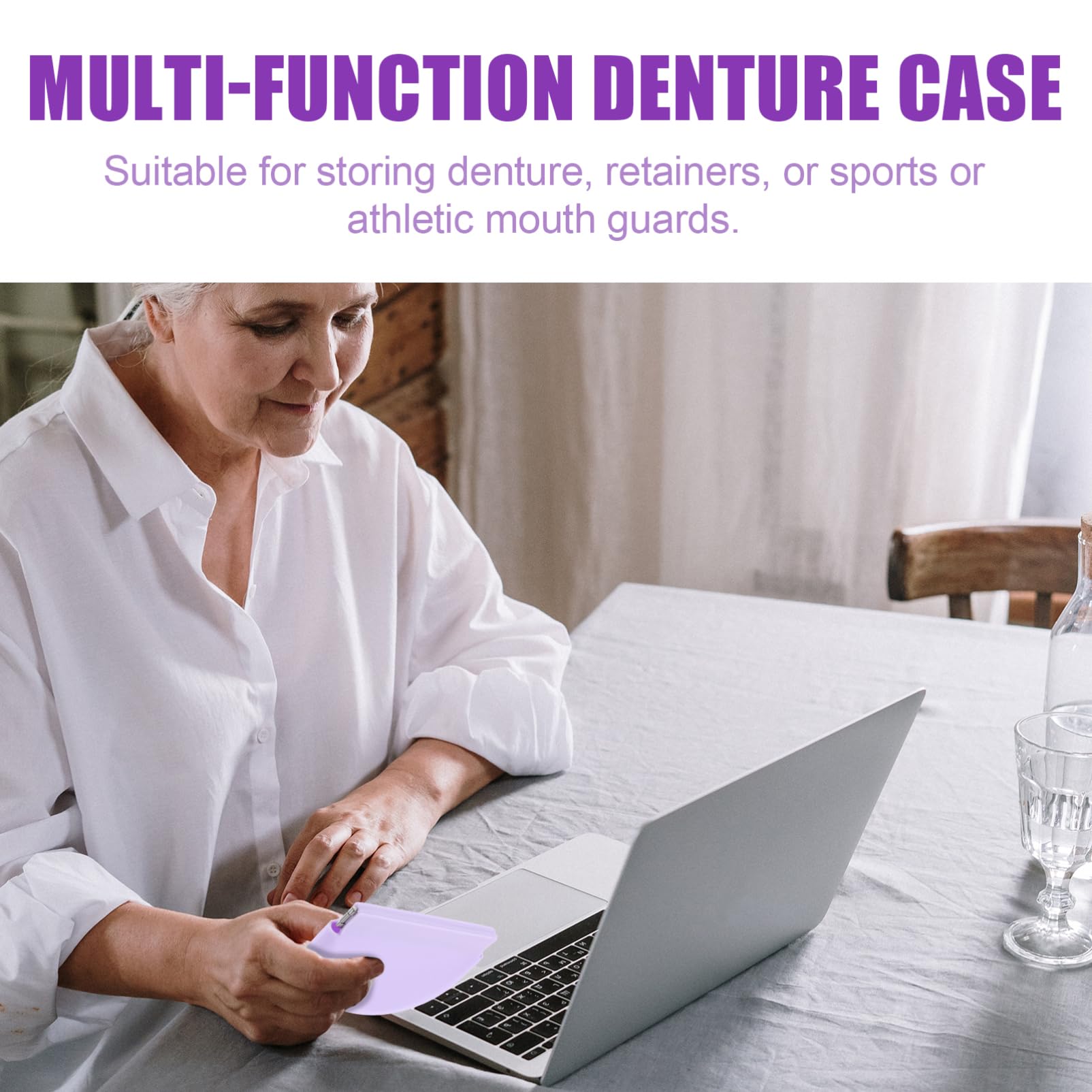 Healeved 5 Piezas Funda Para Boquilla Estuche Kit De Cepillo De De Viaje Pasta Equipo Contenedor De Dentaduras Profesionales Gel De Sílice Lavender