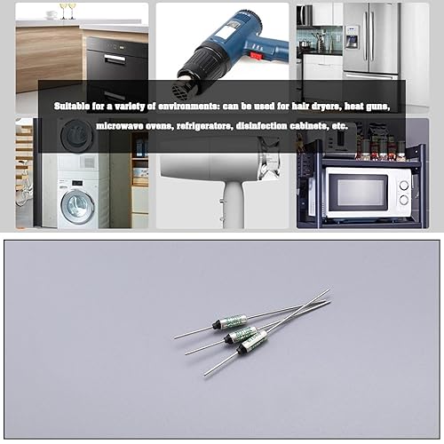 Miniatura 3 de 20 fusibles térmicos SF129E de 250 V 10 A, fusibles térmicos de 271.4 F, temperatura de funcionamiento nominal para transformadores, motores