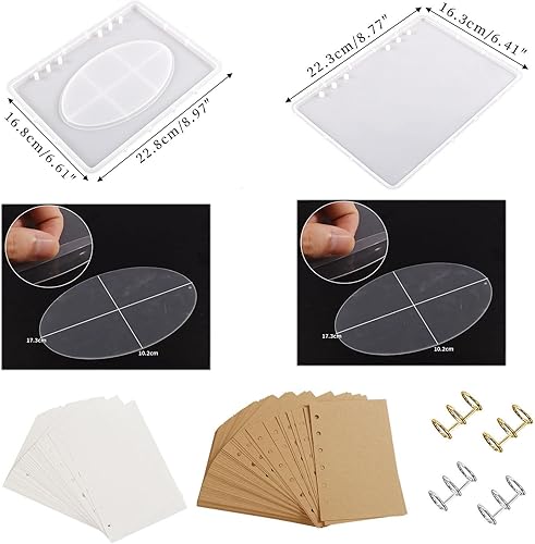 Vista 13 de Kit de moldes de resina para cuadernos, moldes de resina epoxi de fundición de arena movediza para cuadernos, molde de silicona para cuaderno