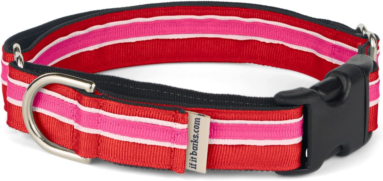 If It Barks 1" Martingale Collar for Dogs, Adjustable Nylon, USA Made, Large, Patriotic