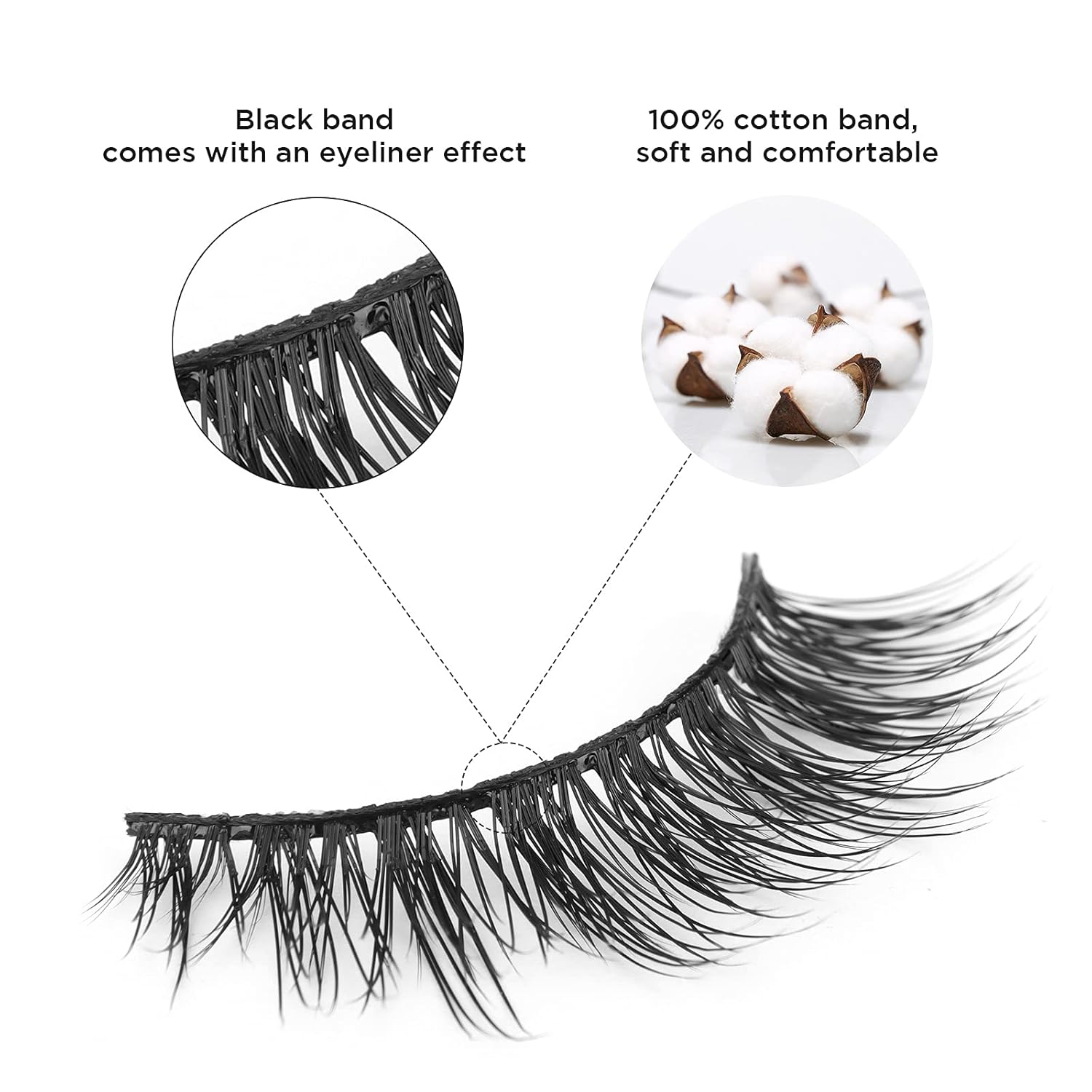 BEYELIAN Natural Lashes, Fake Lashes, Natural False Eyelash 3D Layer Lightweight Lashes Natural Look 1 Pair with Adhesive Tulle CD007 : Beauty & Personal Care
