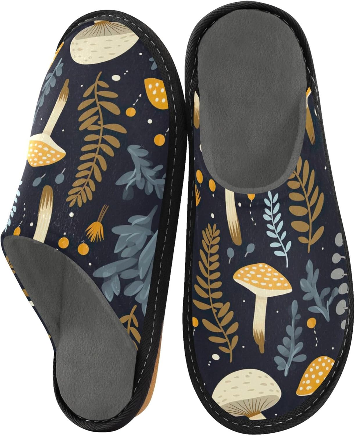 Mushroom House Slippers – Cozy Fuzzy Slippers for Guests, Washable & Disposable, Perfect for Shoeless Home, Spa & Hotel Use A111381