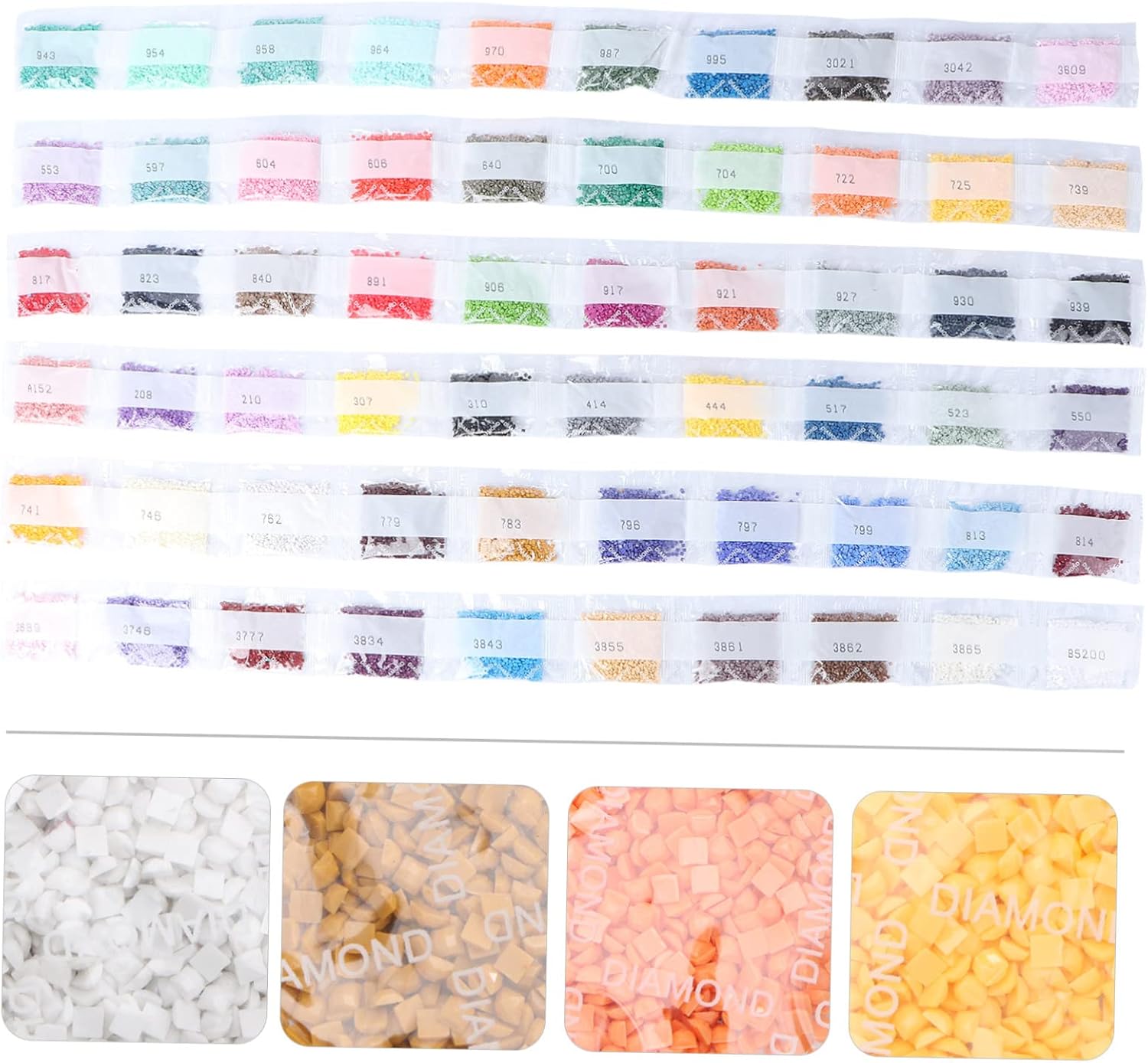 VILLFUL 2.5mm Square Drill Rhinestone Beads for DIY Art Painting Standard DMC447 Color Flat Bottom Resin Craft Accessories for Art Projects for Home Decor