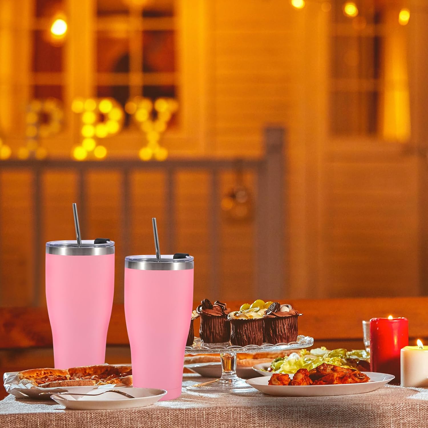 Dongni 30 oz Tumbler with Lid and Straw, Powder Coated Tumbler, Stainless Steel Tumblers Bulk, Insulated Vacuum Double Wall Coffee Travel Mug（Mix 16 pack） - Image 7