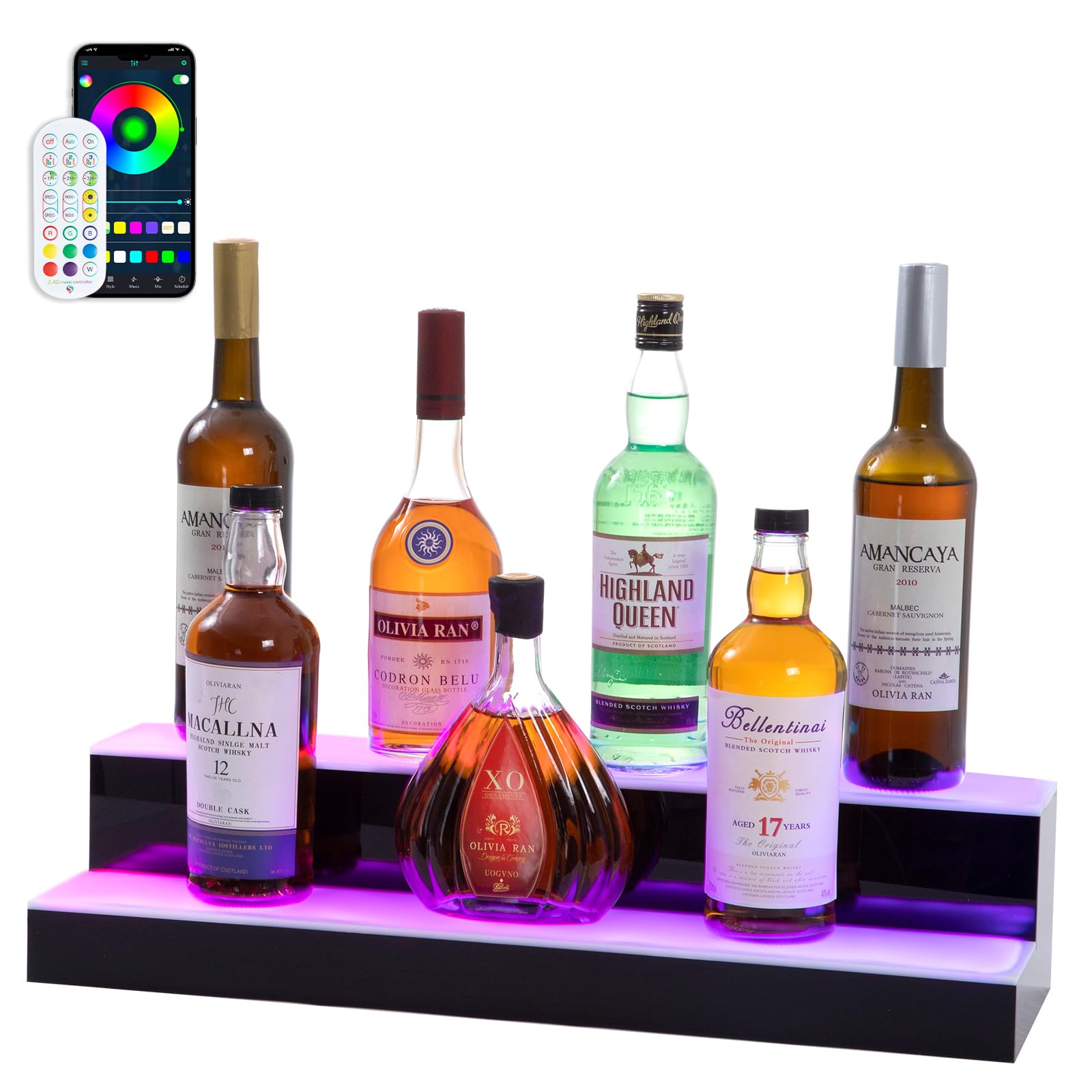LED Liquor Bottle Shelf - Illuminated Whiskey Rack -11 LED Liquor Bottle Shelf - Illuminated Whiskey Rack -11