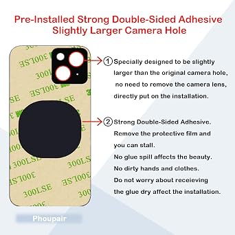 Back Glass Replacement Compatible with iPhone 13 6.1 Inches with Repairing Kit and Installation Manual (Blue)