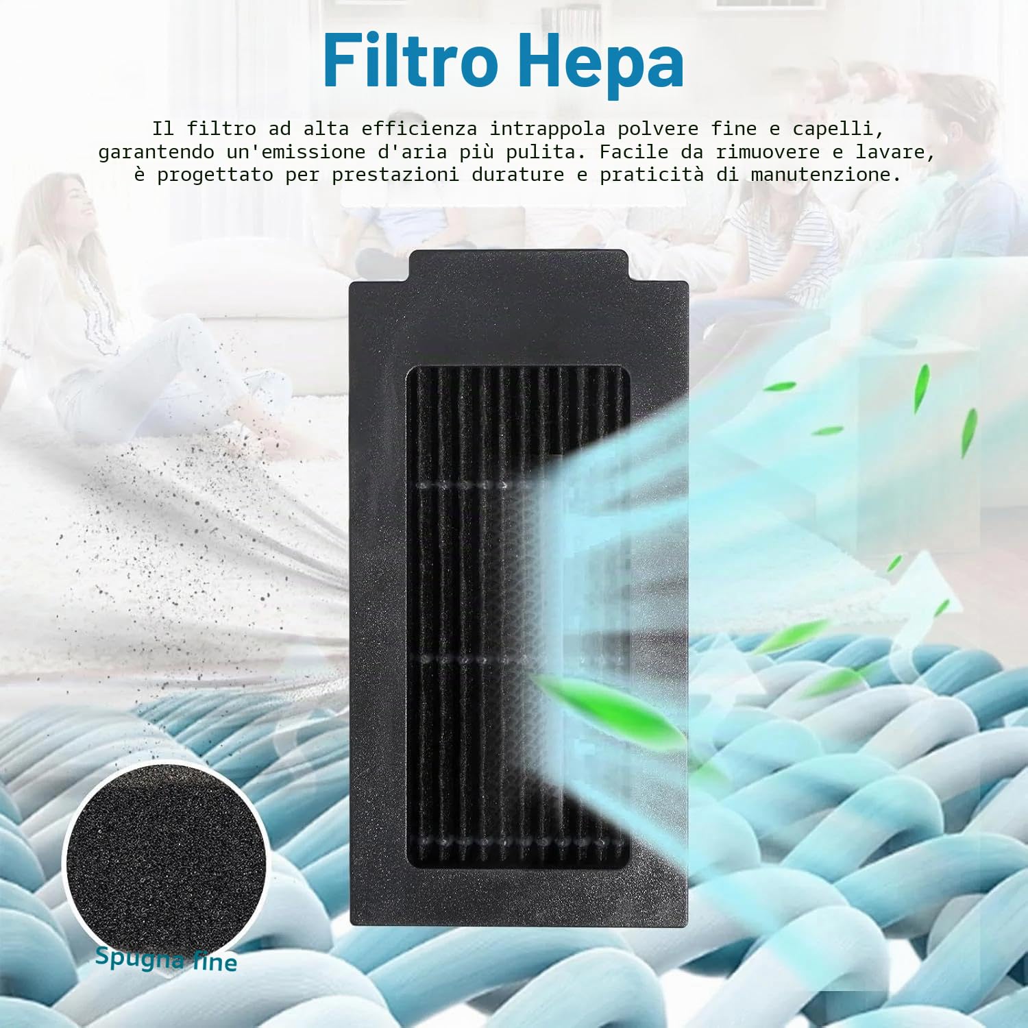Accessori per ECOVACS DEEBOT T50 Pro Omni/ T50 Omni/ T50 PRO OMNI Gen2 Robot aspirapolvere, 1 spazzola principale, 4 filtri, 4 panni, 6 sacchetti, 4 spazzole laterali.