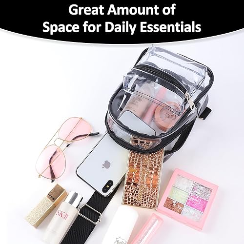 Miniatura 7 de Pequeña bolsa transparente para mujer, cangurera aprobada para estadios, bolsas cruzadas transparentes para conciertos, festivales, viajes,