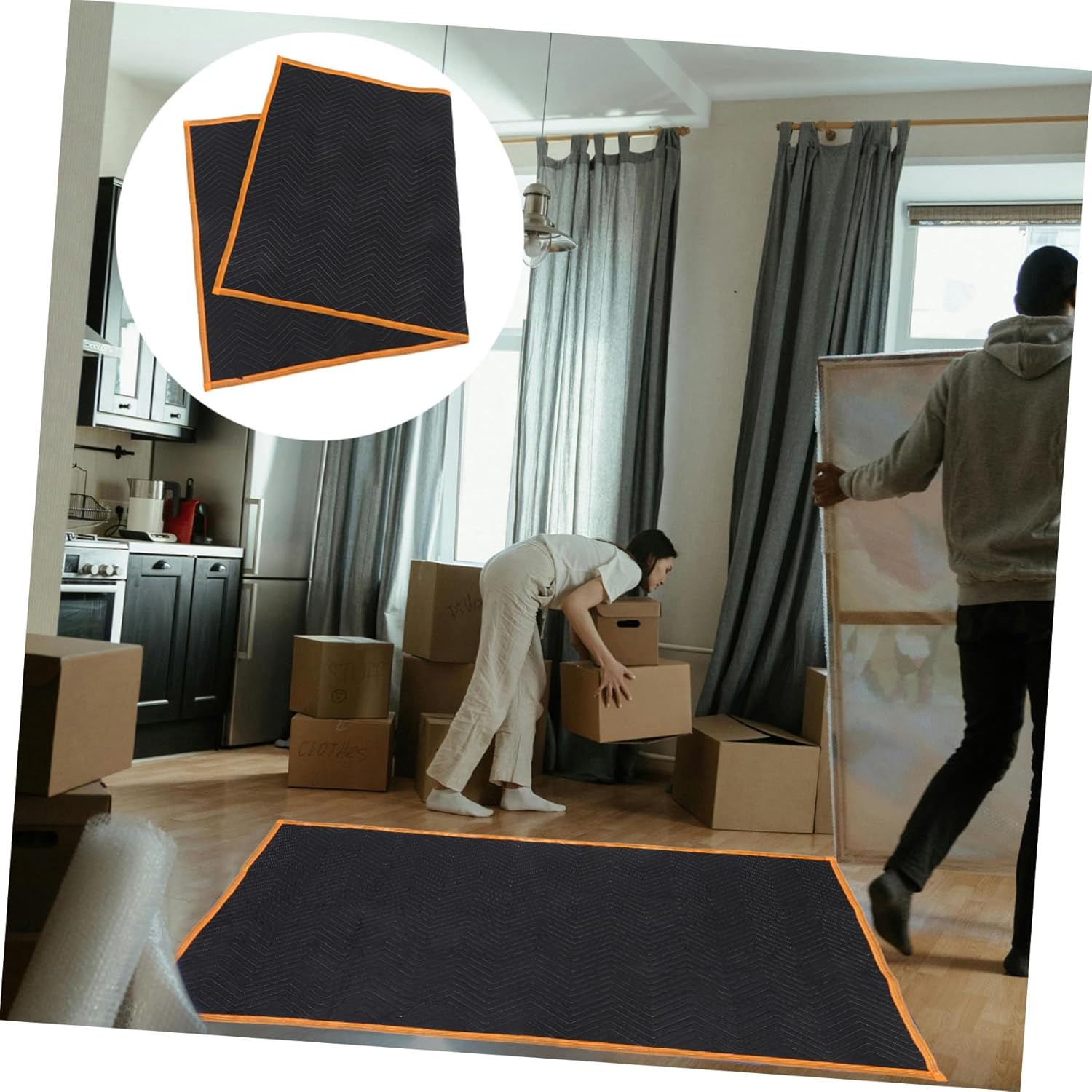 Vaguelly Furniture Moving Pads Soundproof Moving Blankets Heavy Duty Packing Supplies Car Blanket Warm for Winter
