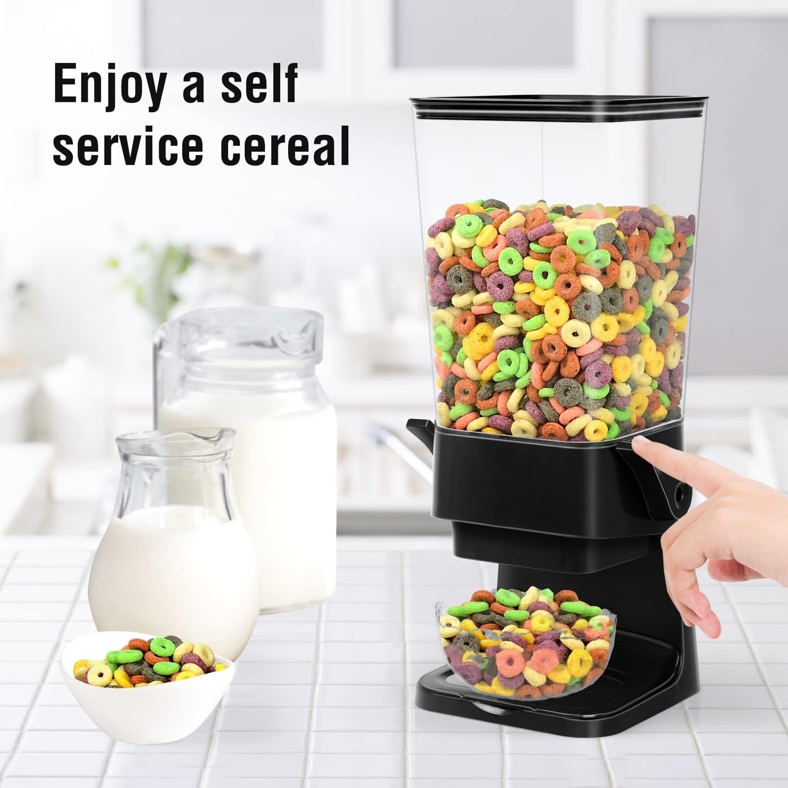 Dispenser Cereali da Colazione Distributore di Cereali da Banco Distributore di Grandi Dimensioni per Cereali Distributore di Cibo Secco Distributore di Caramelle Contenitore Cereali