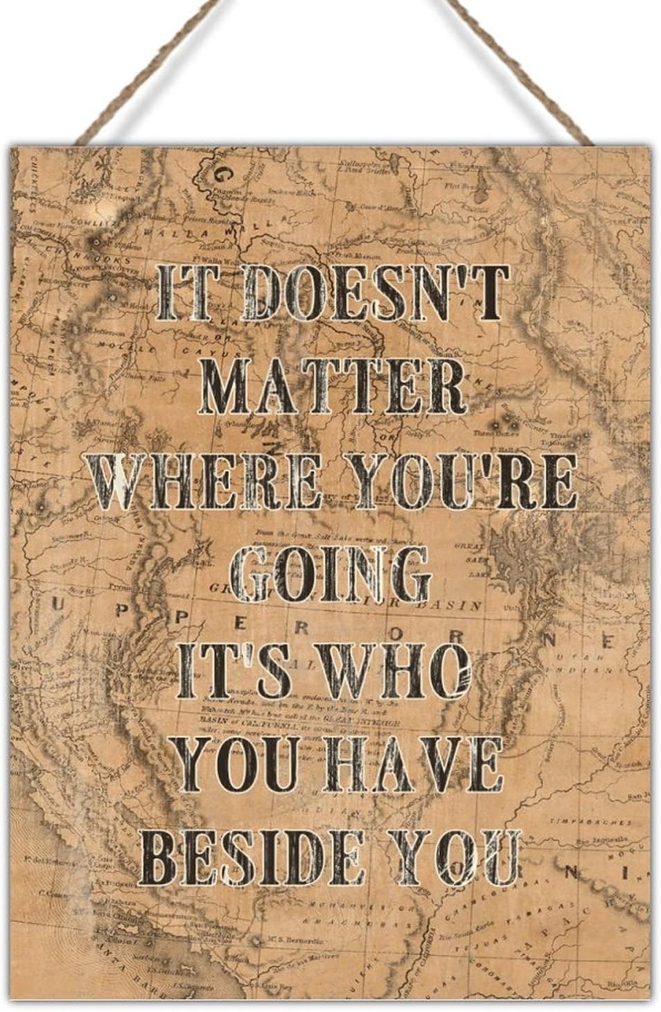 Wood Sign Vintage Australia Map Travel Sign Wall Decor It Doesn't Matter Where You're Going Wood Wall Sign Rustic Farmhouse Wood Wall Art Plaques for Living Room 18x24in