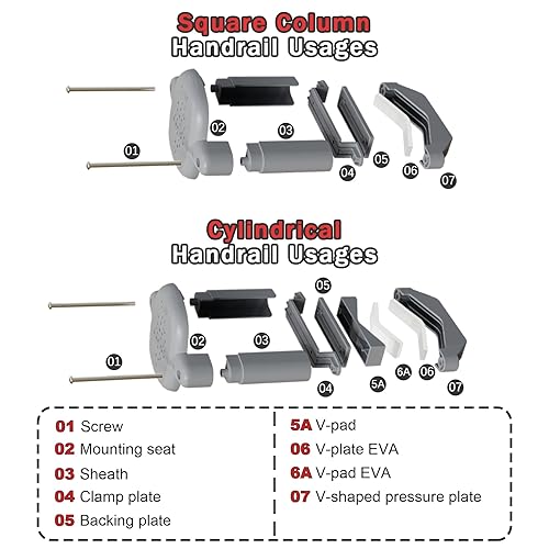 Miniatura 7 de 2 adaptadores de barandilla de escalera para puerta de bebé, se adapta a barandillas cuadradasredondas de 1.57 a 3.94 pulgadas de ancho, accesorios