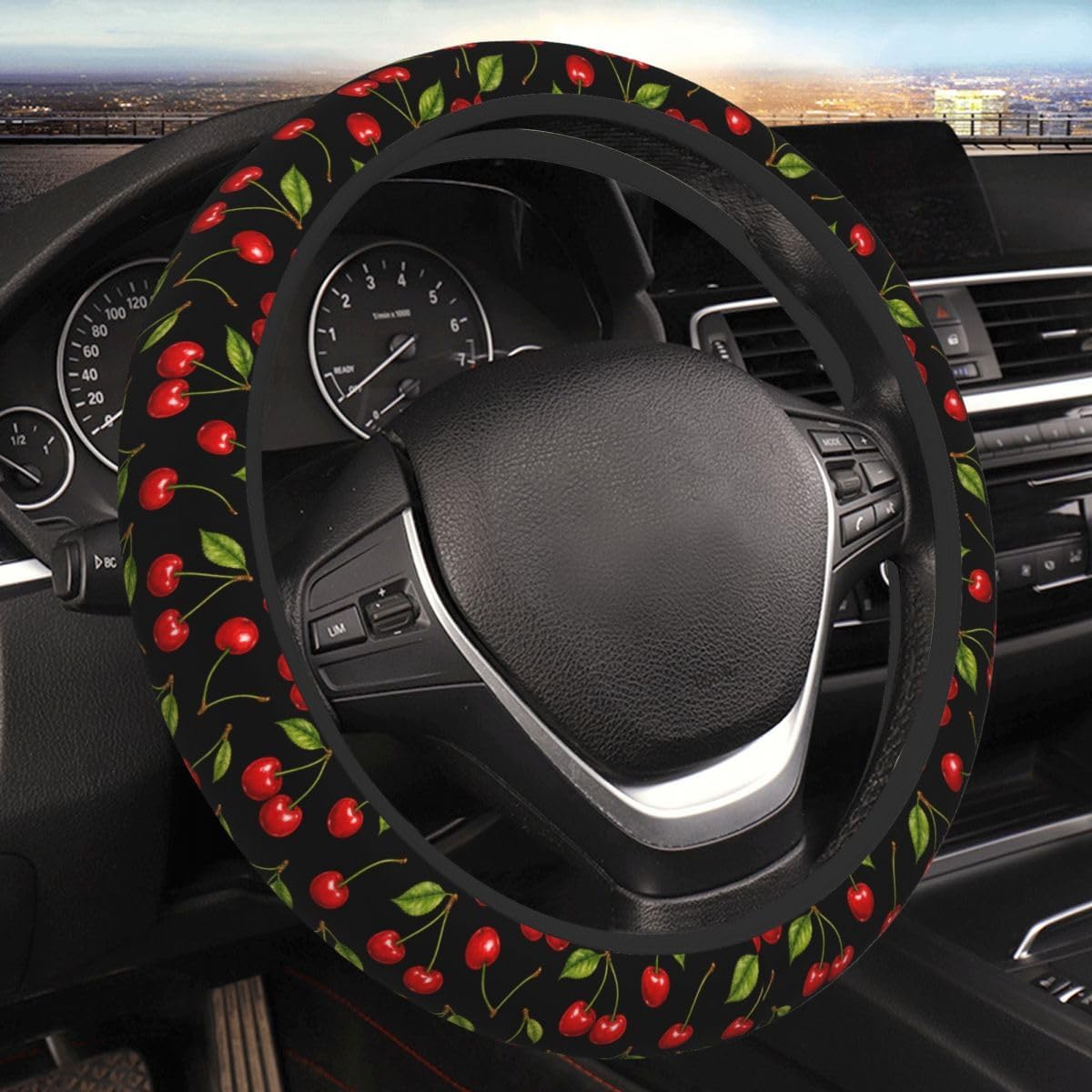 Delicious Cherry Elastic Steering Wheel Cover Steering Wheel Protector