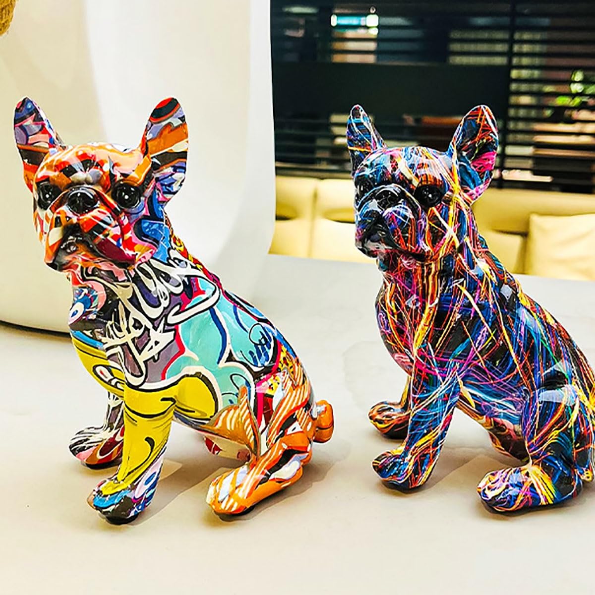 Générique - Tête De Bouledogue Décoration Murale | Origami Art | 19 X 19cm | Noir | Fabriqué En France (plastique Eco-responsable) | Pour Salon, Chambre à Coucher