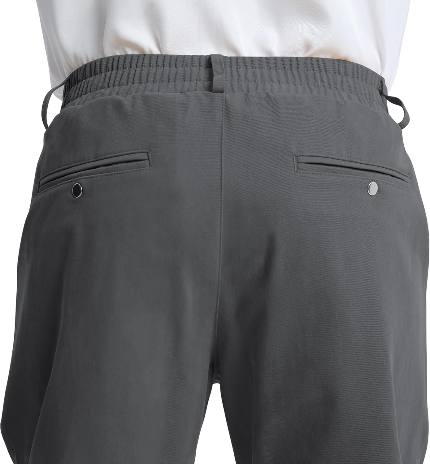 LETAOTAO Mens Elastic Waist Dress Pants - Cotton Twill Stretch Waist Pull On Slacks with Magnetic Button Fly for Seniors - Image 7