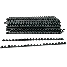 Plastic Spiral Binding Backs, 21 Rings Diameter 8 mm, Size A4, Capacity 21-40 Sheets, Black, Pack of 100