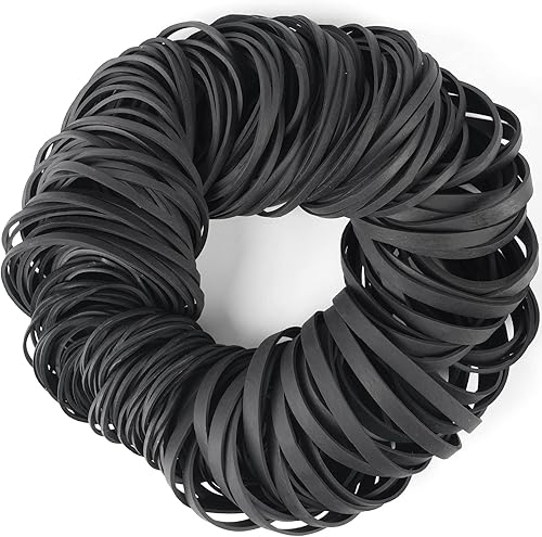 AMUU Bandas de goma de 64 tamaños surtidos, 50 bandas de goma negras tamaño 33, 100 unidades, 100 bandas de goma pequeñas tamaño 16 para suministros