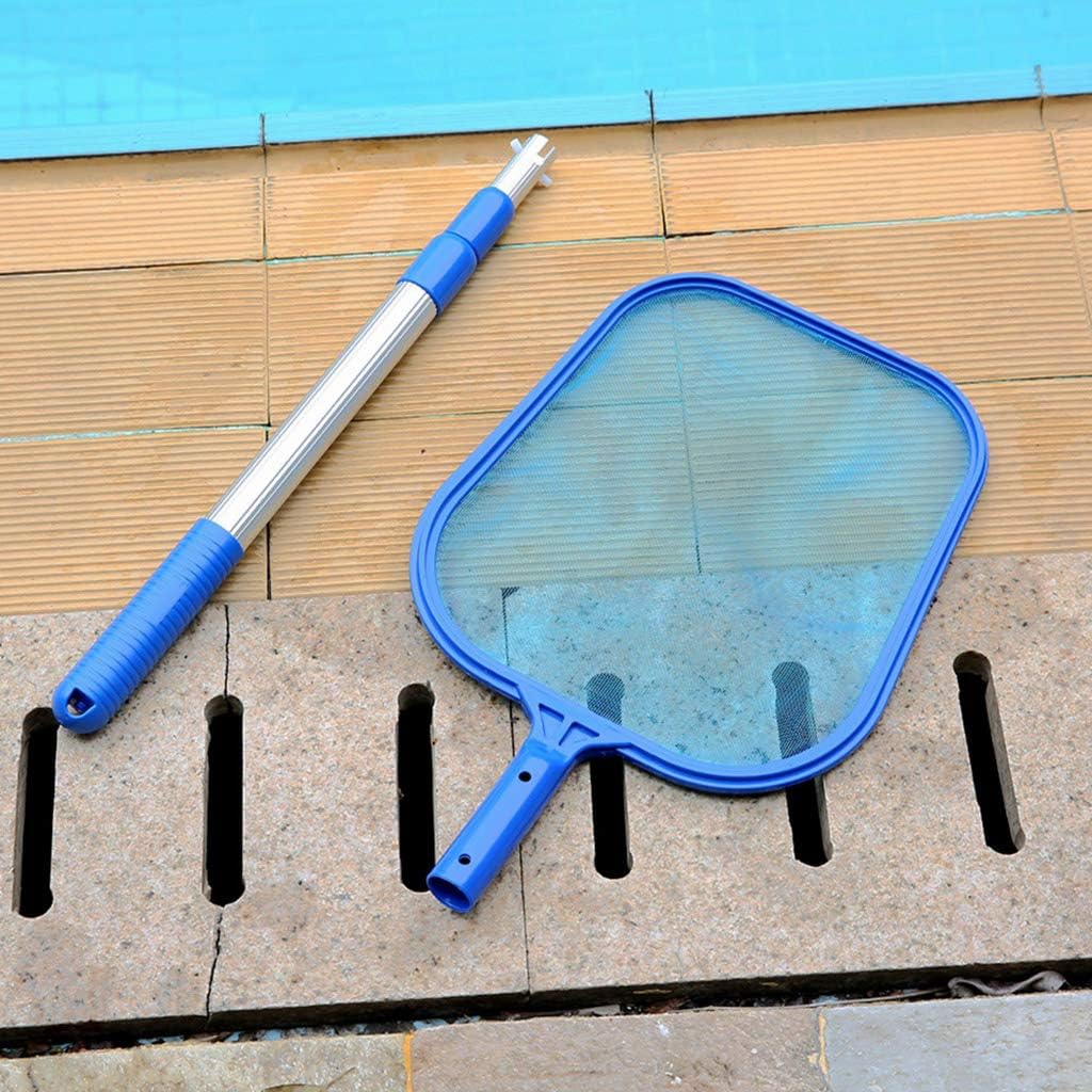 DSDecor Pool Skimmer Net with Pole Fine Mesh Rake Net Leaf Skimmer Net with 17.3-41.3 inch Telescopic Pole for Swimming Pool Pond Hot Tub Spa Cleaning
