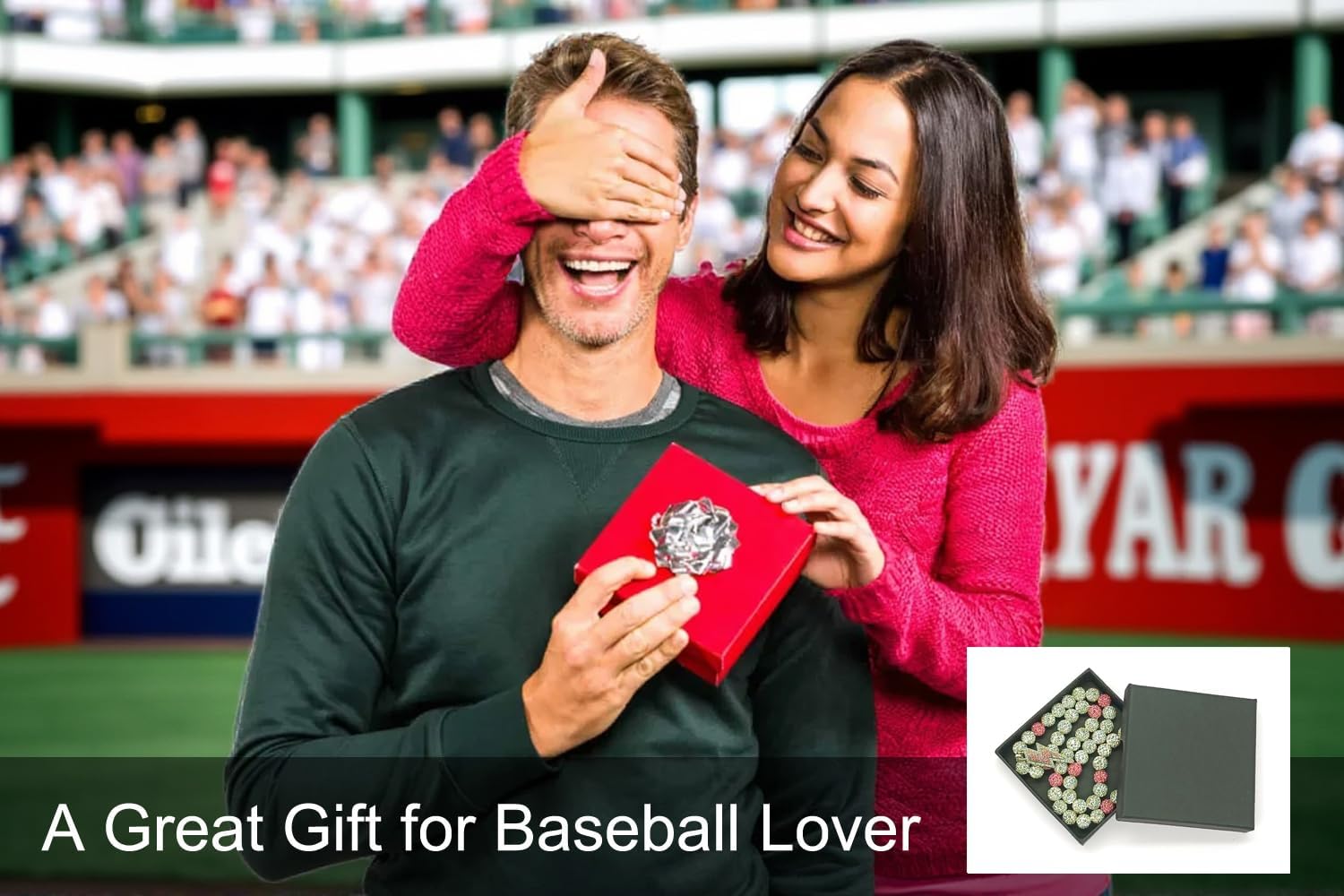 Baseball Necklace for Men 20 Inch Bling Ice Collection Lightning Bolt Pendant Necklace for Women Rhinestone Clay Beaded Discoball Accessories Gifts for Baseball Team Players Lovers - Image 6