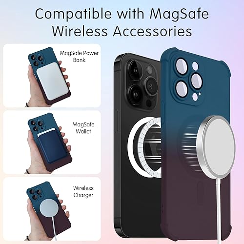 Miniatura 2 de Funda magnética para iPhone 14 Pro Max de 6.7 pulgadas compatible con MagSafe, bonita funda de teléfono con degradado femenino para niñas y mujeres,