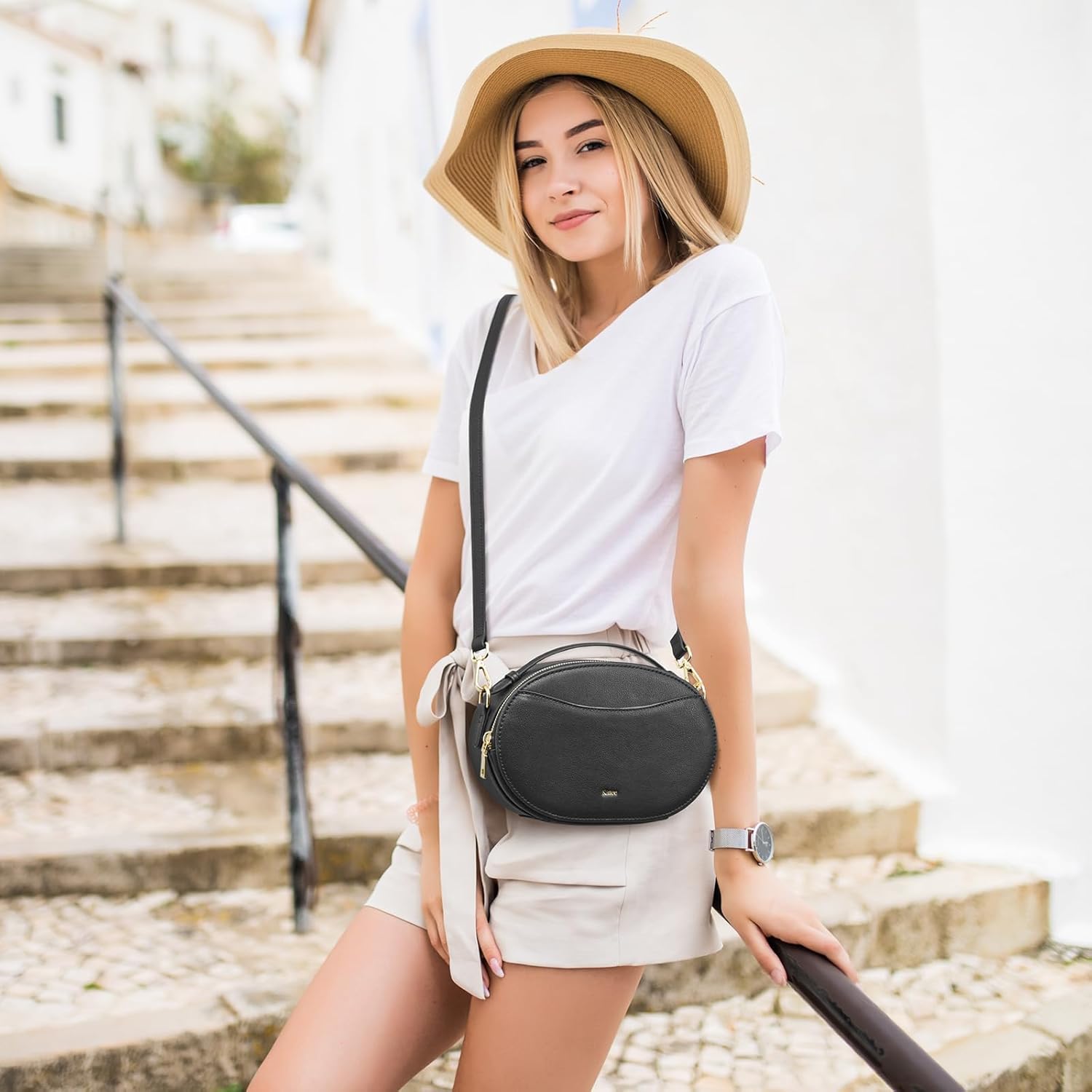 Kattee Crossbody Leather Bags for Women, Small Genuine Leather Cross Body Shoulder Bag for Woman Trendy Purse with Top Handle - Image 2