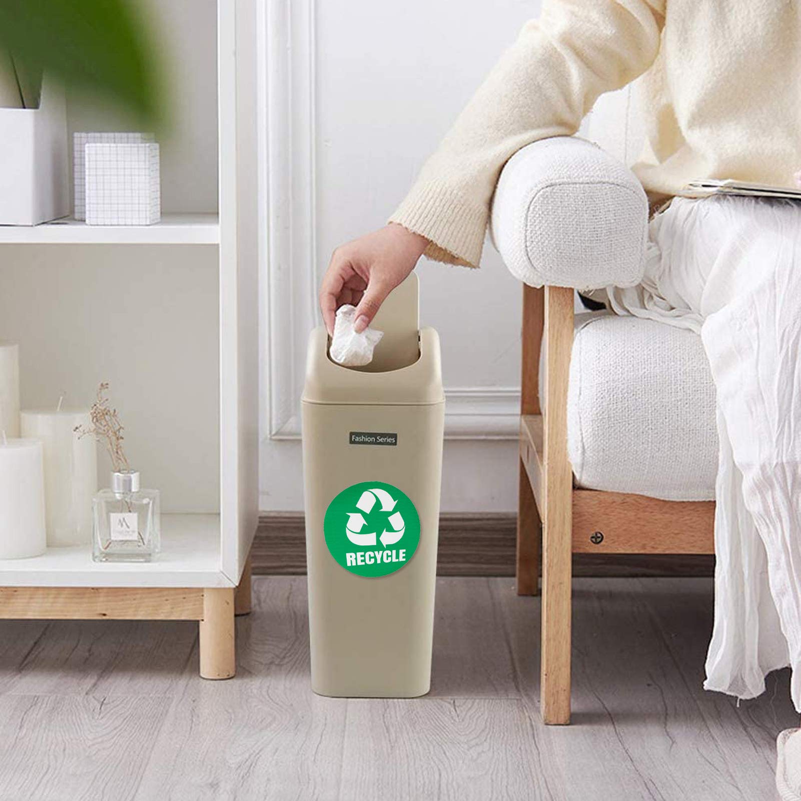 Autocollants Recyclage Réutilisables Needlid - 18 Pièces Pour Poubelles Maison/Bureau