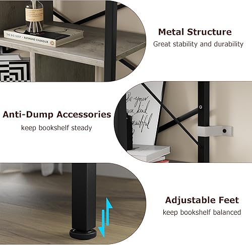 Miniatura 7 de IDEALHOUSE Estantería de 5 niveles con almacenamiento, estante industrial de 61 pulgadas de alto con estantes de exhibición abierta, estantería de 5