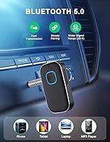 Vista 3 de COMSOON Adaptador AUX Bluetooth para automóvil, receptor Bluetooth con reducción de ruido para música/llamadas manos libres, receptor de audio
