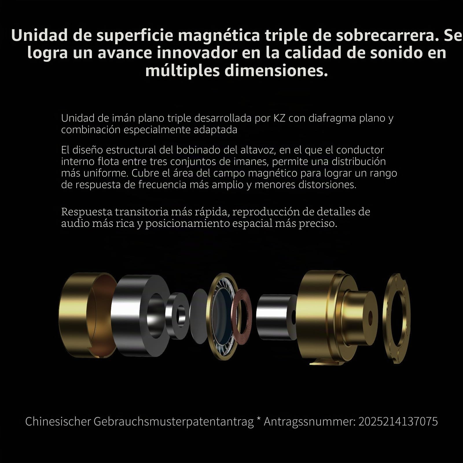 KZ Duonic In Ear Gaming Auriculares intraurales con triple controlador magnético plano y controlador dinámico dual superlineal, auriculares IEM para jugadores, audiófilos