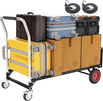 Folding Hand Truck,Dolly Hand Trucks 600 LB,Dolly Cart with Wheels Fold and Stretch Hand Truck for Moving Heavy Loads in Storehouse,Offices,Homes and Shopping