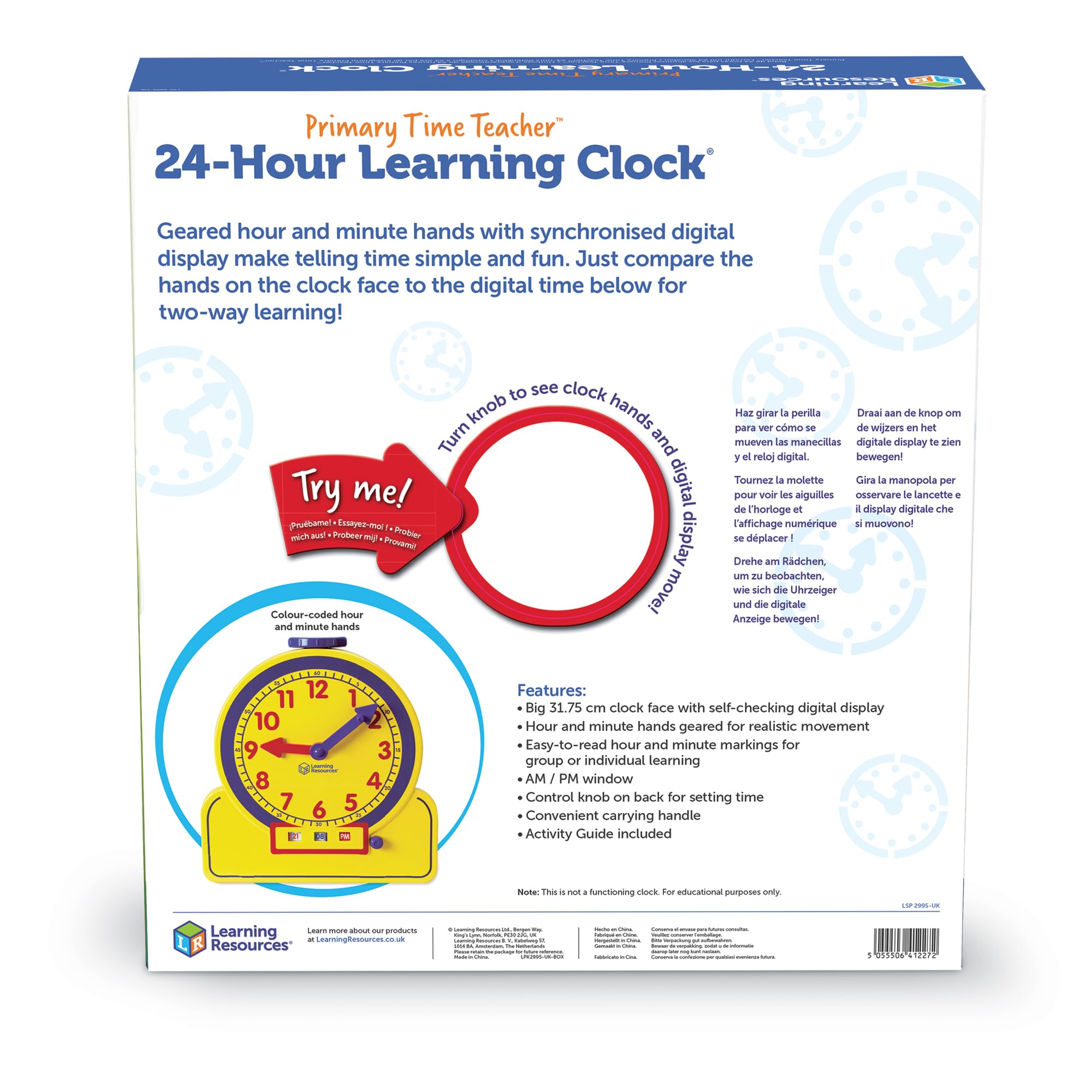 Learning Resources Primary Time Teacher – 24-Stunden-Demonstrationsuhr