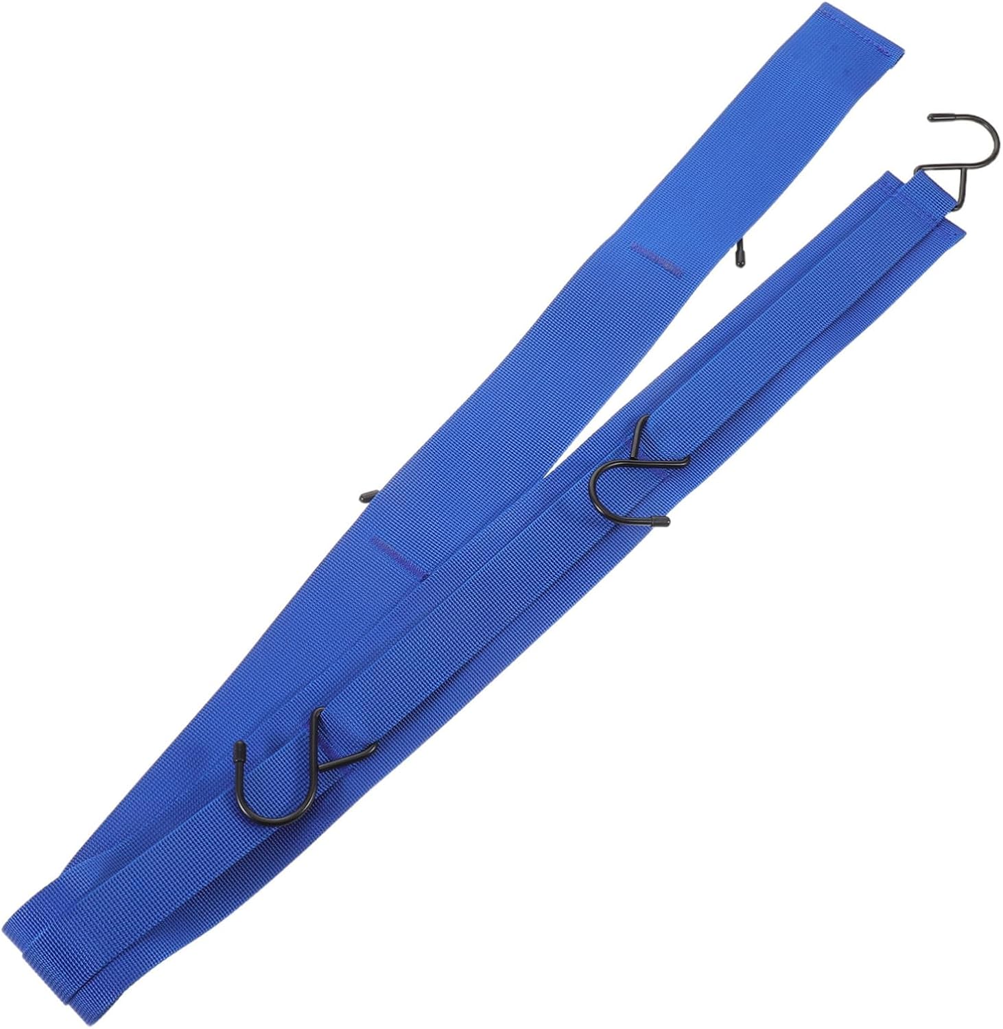 Portable Hockey Gear Drying Rack with Sturdy Iron Frame and Blue Webbing Hooks for Hanging Sports Equipment in Home Gym or Garage