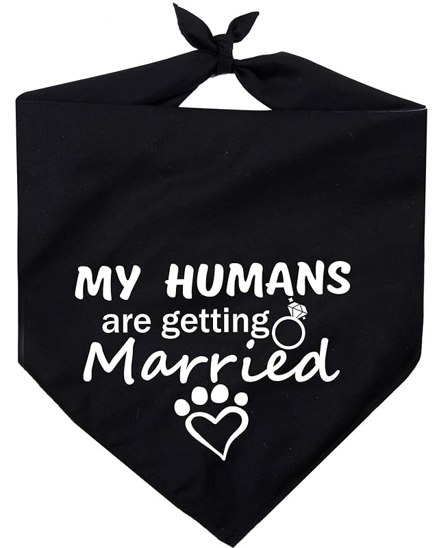 Bandana para Cachorro Reversível Pawskido com Estampa de Casamento, Algodão, Pacote com 1