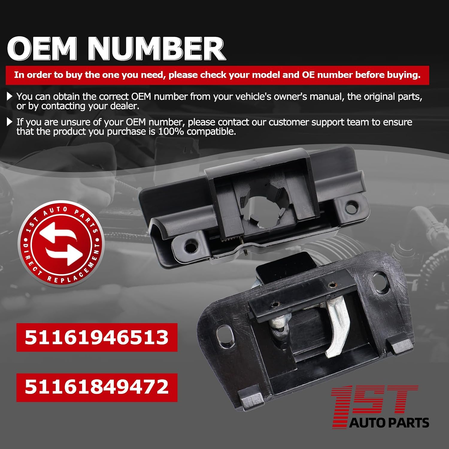 1ST Glove Box Lock Latch Upper Catch and Glove Box Upper Lock Latch Catch for BMW 3 Series E23 E30 E34 Z3 525i 530i 540i 325i M5 325i 1987-1993, Replaces OE: 51161946513 + 51161849472