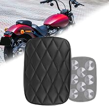DREAMIZER Motorcycle Rear Passenger Cushion Motorcycle Passenger Seat Cushion with 8 Suction Cups Motorcycle Seats Compatible with Harley Sportster XL883 1200 Dyna for Softail Cruiser Chopper Custom