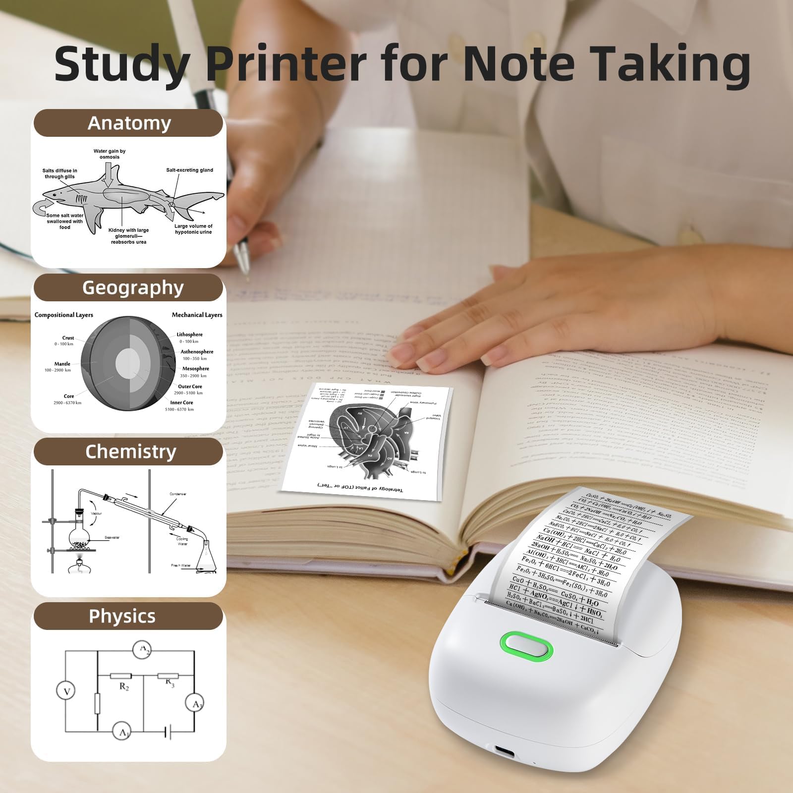 ORGSTA S002 Etichettatrice Bluetooth Portatile Mini Autoadesive Stampante Etichette Adesive 300 Dpi per Ufficio, Scuola, negozio Compatibile con iOS e Android Giocattolo Regalo di Compleanno e Natale