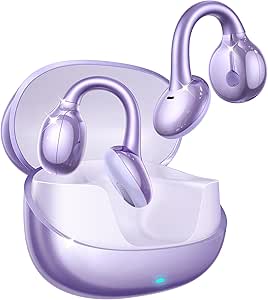 JOYROOM OE3 Clip-On Earbuds, Wireless Open Ear Earbuds Headphones, Auto L-R Recognition, Omni Tap Control, Immersive Sound, Ultra-Light 4.9g Fit,Comfortable ear buds for Workouts and Daily Use, Purple asin的图片