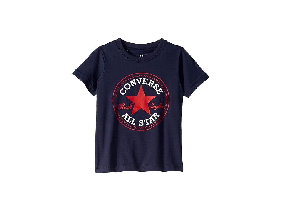 

Converse Kids Core Chuck Patch Tee (Little Kids) (Obsidian/Red) Boy's Clothing, Navy
