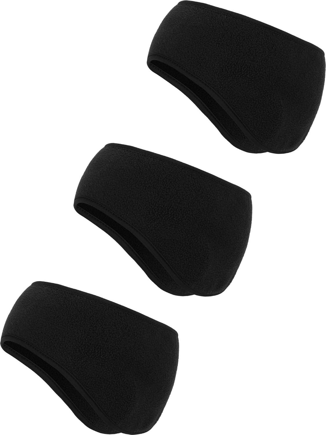 BBTO 3 Pack Fleece Ear Warmers for Men Women - Winter Headband Muffs for Running Cycling Skiing Cold Weather