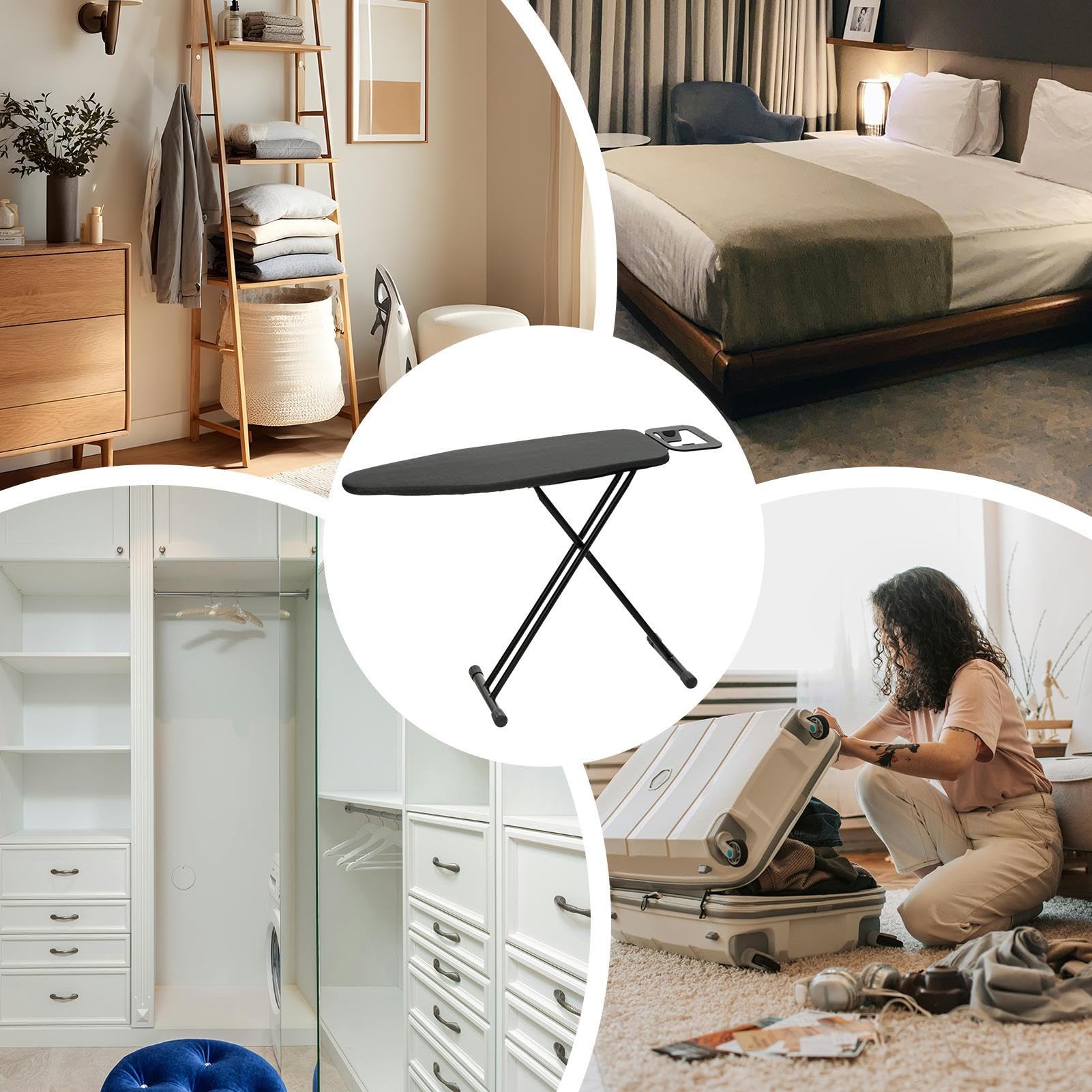 Tragbares Bügelbrett – Faltbares Bügelbrett-Pad | Ärmeldecken-Unterstützung für Kleidung | Platzsparende Ir0ning-Matte für Hemd-Wäsche | Kompakte f0r Wohnung, College, Zimmer, Reiseschrank