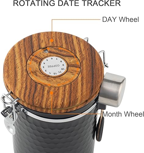 Miniatura 3 de TEDSWAIT Coffee Canisters - Recipiente hermético de almacenamiento de granos de café para cocina, contenedor de almacenamiento de alimentos de acero